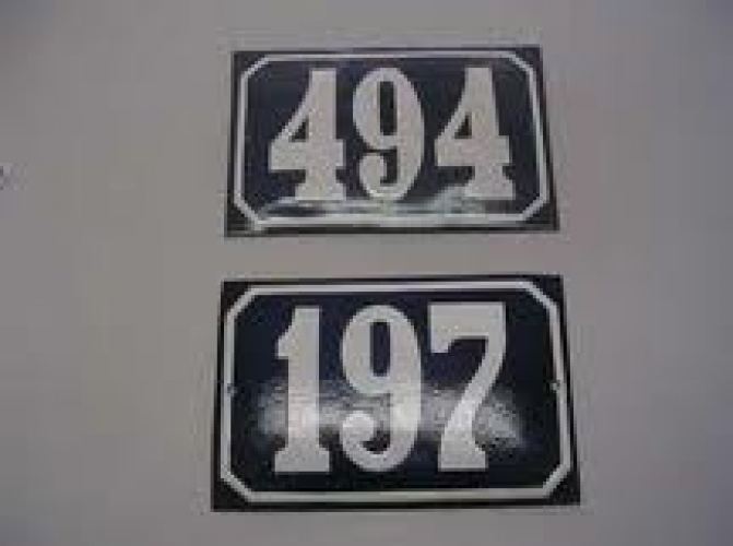 PLACA ESMALTADA 2 - NUMERA��O DE RESIDÊNCIAS E ESTABELECIMENTOS