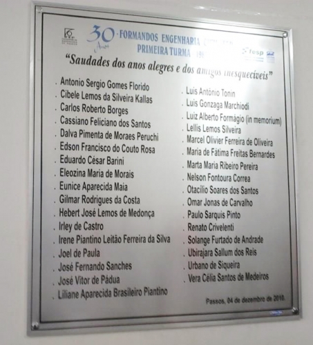 PLACA FORMATURA