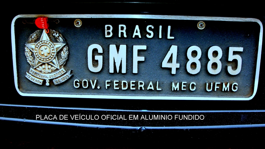 PLACA DE VEICULO DE ALUMINIO