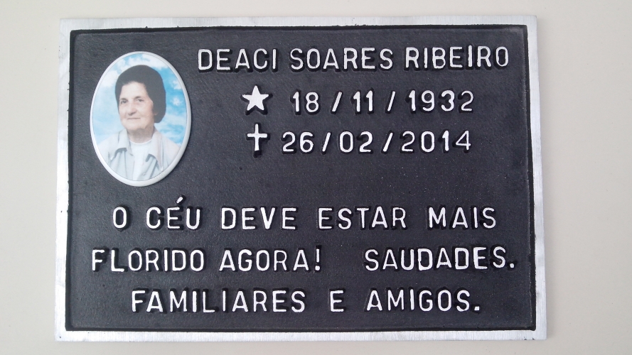 PLACA DE HOMENAGEM COM FOTO