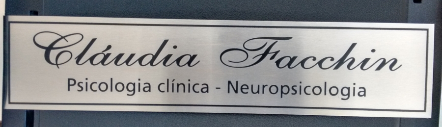 PLACA DE CONSULTORIO DE ACO INOX GRAVADO