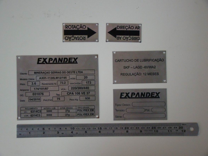 Etiquetas de alumínio impresso