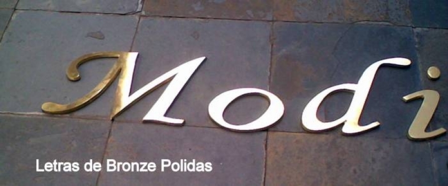 LETREIRO BRONZE POLIDO