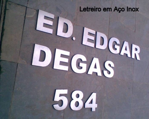 LETREIRO RESIDENCIAL ACO INOX