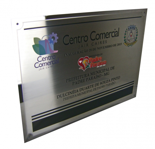 PLACA ACO INOX IMPRESSAO UV