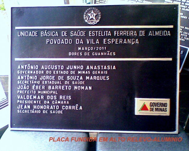 Placas de aluminio inaugura��o