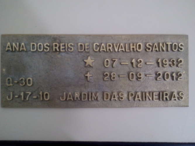 Placa de homenagem postuma Parque da Colina