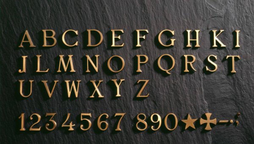 MODELO DE LETRA EM BRONZE